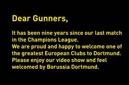 Πρωτότυπο καλωσόρισμα της Ντόρτμουντ στην Άρσεναλ