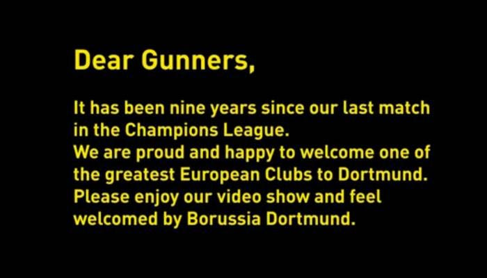 Πρωτότυπο καλωσόρισμα της Ντόρτμουντ στην Άρσεναλ