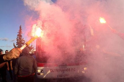 Υποδοχή ηρώων στην αποστολή του Ολυμπιακού