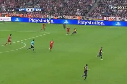 Ο Ριμπερί ντριμπλάρει τον Μέσι