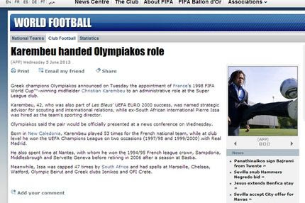 Θέμα στη FIFA η πρόσληψη Καρεμπέ