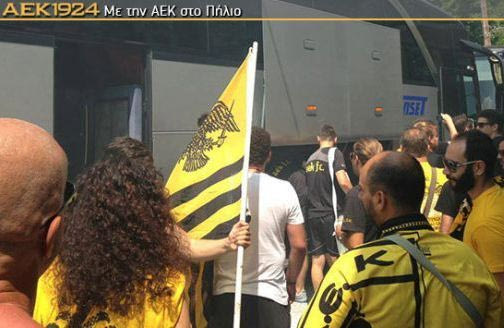 Αποθεωτική υποδοχή για την ΑΕΚ στο Πήλιο