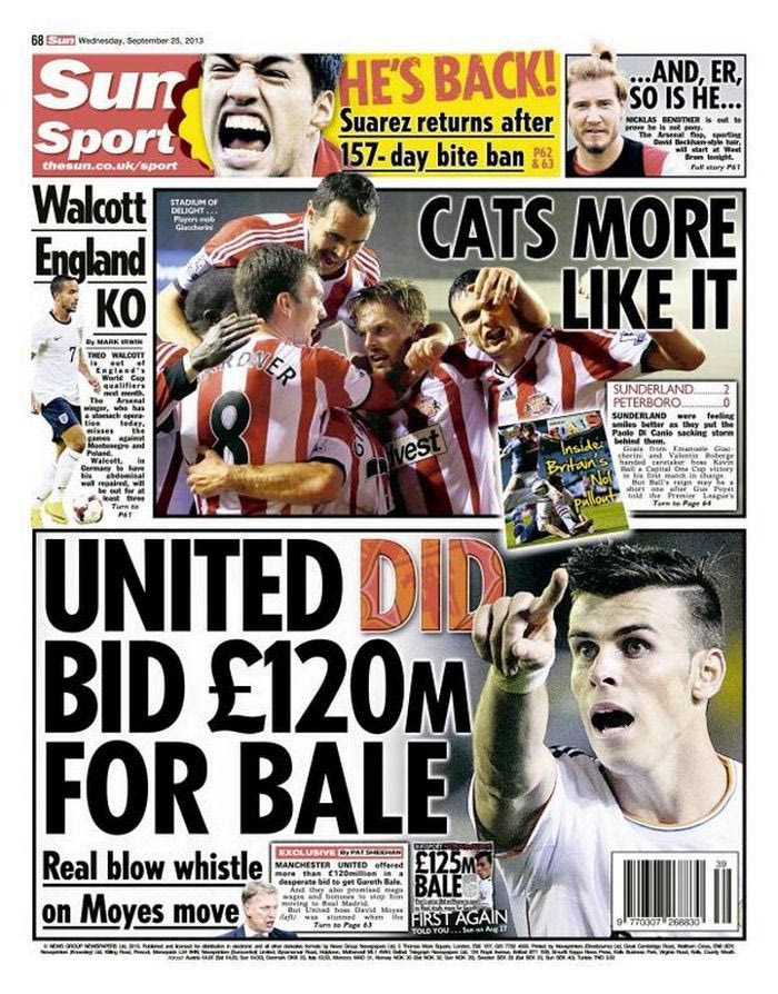 Πρόταση 120 εκ. ευρώ της Γιουνάιτεντ σε Μπέιλ