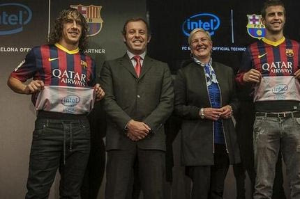 Διαφήμιση στο εσωτερικό της φανέλας της Μπαρτσελόνα