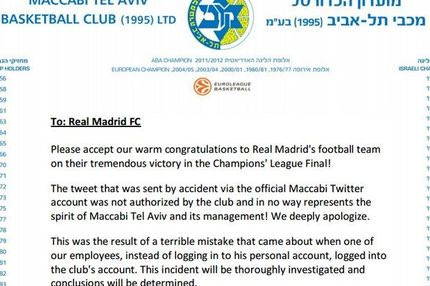 Η συγγνώμη της Μακάμπι στη Ρεάλ