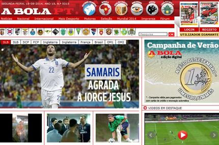 Πρώτο θέμα στην “A Bola” ο Σάμαρης