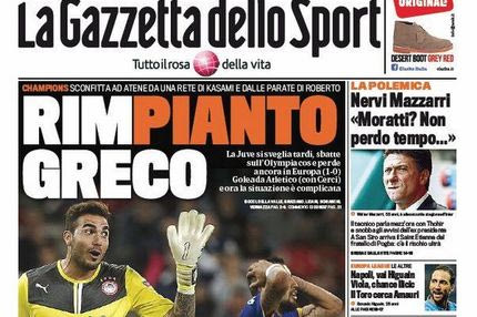Τα ιταλικά πρωτοσέλιδα μετά το θρίαμβο του Ολυμπιακού (PHOTOS)