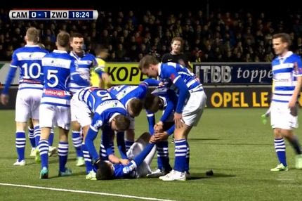 Τον… σακάτεψε στους πανηγυρισμούς (VIDEO)