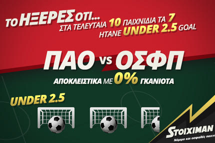 “Αιώνιο” ντέρμπι στον Stoiximan.gr με 0% Γκανιότα & 140+ ειδικά στοιχήματα!