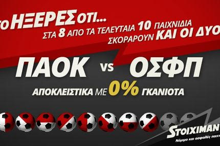 ΠΑΟΚ-Ολυμπιακός: Δες το Infographic του Stoiximan.gr για το ντέρμπι