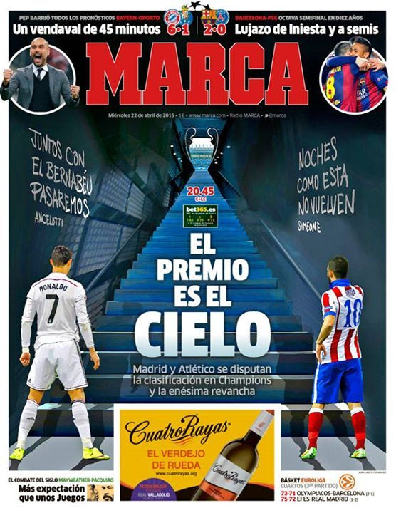 Εντυπωσιάζει το πρωτοσέλιδο της “Marca” για το Ρεάλ-Ατλέτικο (PHOTOS)