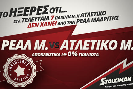 Αήττητη η Ατλέτικο κόντρα στη Ρεάλ σε 7 παιχνίδια