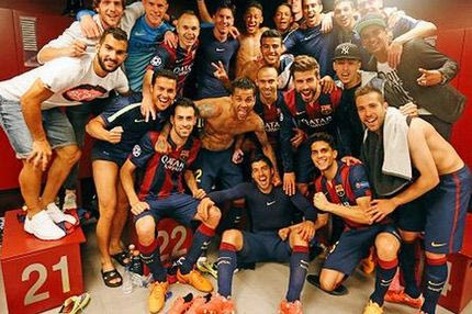 Οι πανηγυρισμοί στα αποδυτήρια της Μπαρτσελόνα (PHOTO)