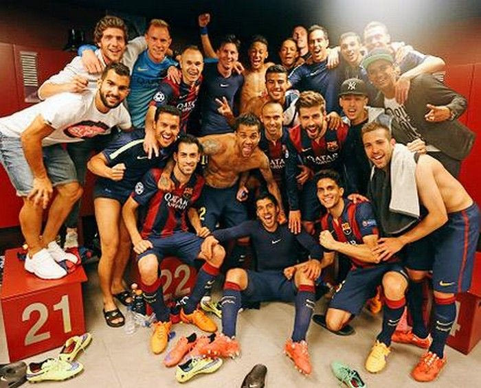 Οι πανηγυρισμοί στα αποδυτήρια της Μπαρτσελόνα (PHOTO)