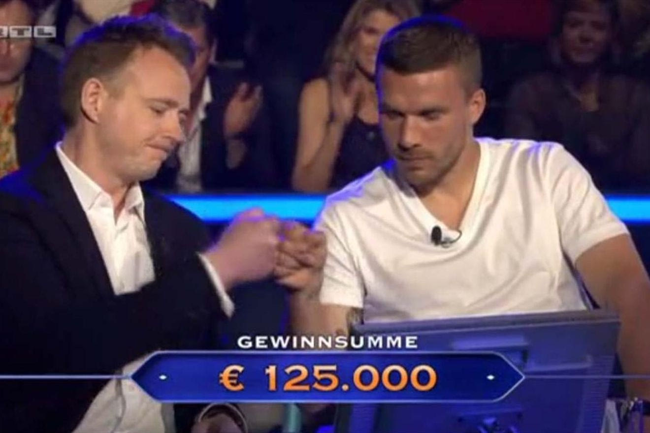 Ο Ποντόλσκι κέρδισε 125.000 ευρώ σε τηλεπαιχνίδι