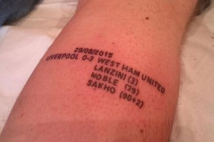 Τατουάζ με τη νίκη στο “Ανφιλντ”