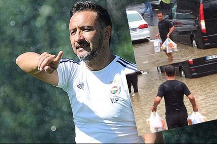 Ατρόμητος ο Περέιρα μέσα στην καταρρακτώδη βροχή