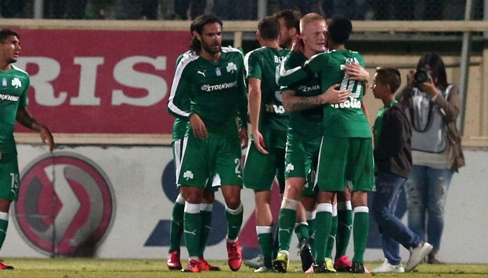 Οι πανηγυρισμοί των παικτών του Παναθηναϊκού