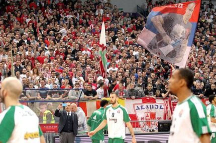 Οπαδός του Ερυθρού Αστέρα έσπρωξε τον πάγκο του Παναθηναϊκού