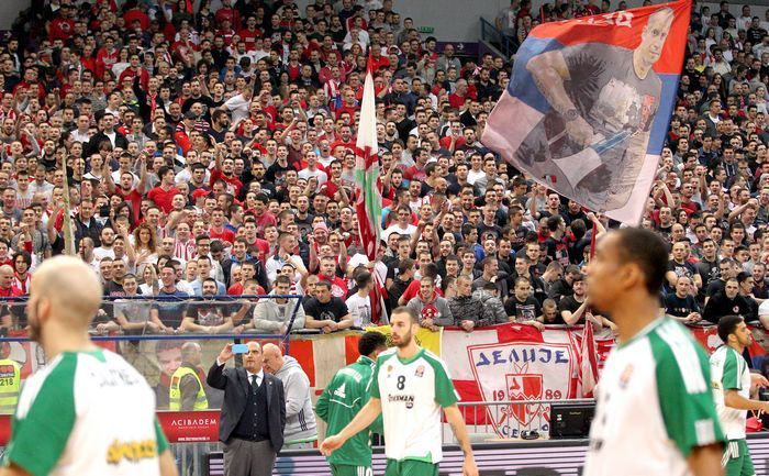 Οπαδός του Ερυθρού Αστέρα έσπρωξε τον πάγκο του Παναθηναϊκού