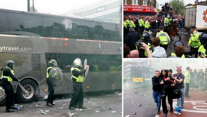 Επίθεση στο πούλμαν της Γιουνάιτεντ από φίλους της Γουέστ Χαμ