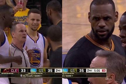 Απίθανο μπλοκ του Τζέιμς στον Κάρι και trash talking!