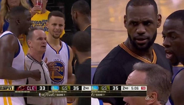 Απίθανο μπλοκ του Τζέιμς στον Κάρι και trash talking!