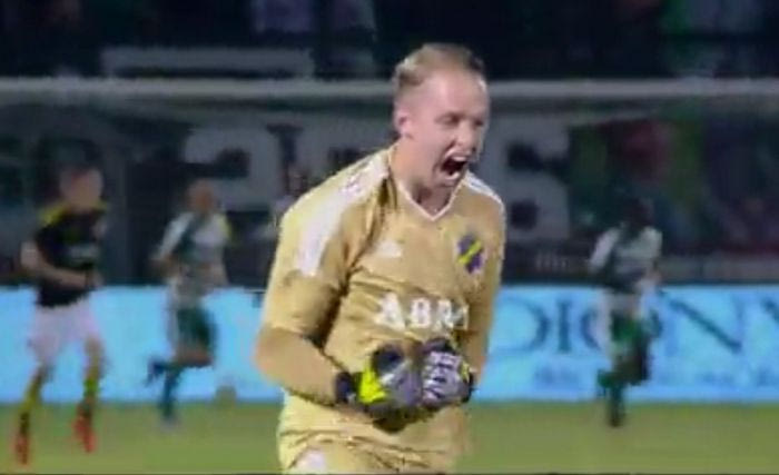 O τερματοφύλακας της ΑΪΚ πανηγύρισε… χωρίς να έχει μπει γκολ!