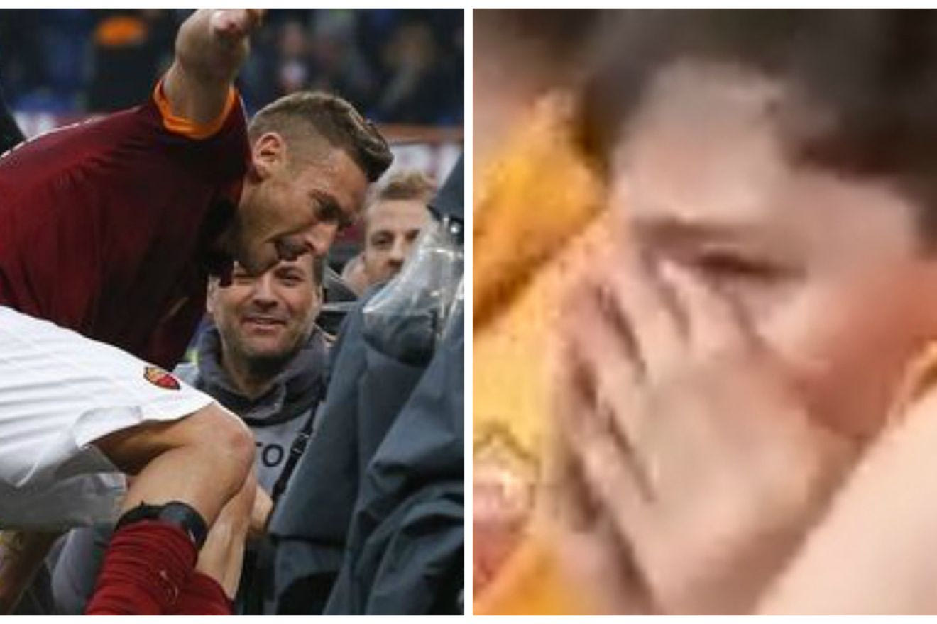 Σπάραξε ο μικρός οπαδός της Ρόμα στο γκολ του Τότι