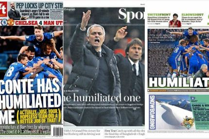 Οι εφημερίδες στο Νησί ξεφτιλίζουν τον Μουρίνιο