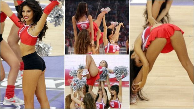 Στα αποδυτήρια μαζί με τις cheerleaders του Ολυμπιακού