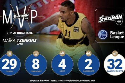 Stoiximan.gr MVP της 4ης αγωνιστικής ο Μάικλ Τζένκινς