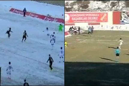 Φουλ χιόνι ημίχρονο, καθαρός αγωνιστικός χώρος τελικό