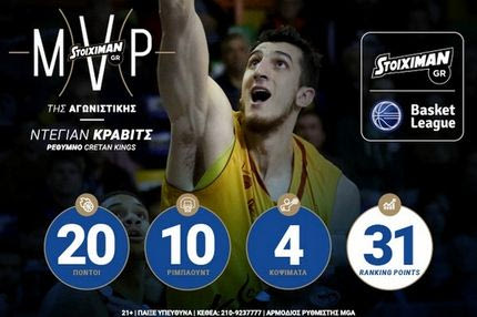 MVP της 9ης αγωνιστικής ο Ντέγιαν Κράβιτς