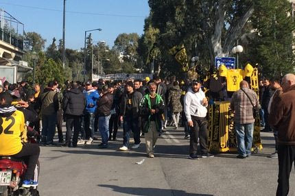 Πλήθος και μεγάλο πάθος στο συλλαλητήριο της ΑΕΚ