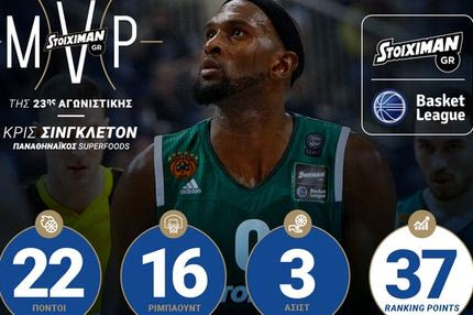 MVP της αγωνιστικής o Σίνγκλετον