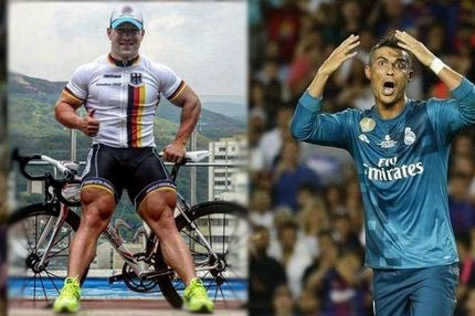 “Καλαμάκια” τα πόδια του Κριστιάνο μπροστά σε αυτού του ποδηλάτη!