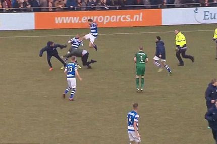 Ξύλο σε παίκτες και σεκιούριτι από οπαδούς!