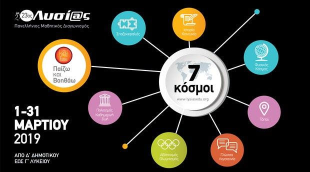 23ος Πανελλήνιος Μαθηματικός Διαγωνισμός μέσω ίντερνετ ‘Λυσίας’