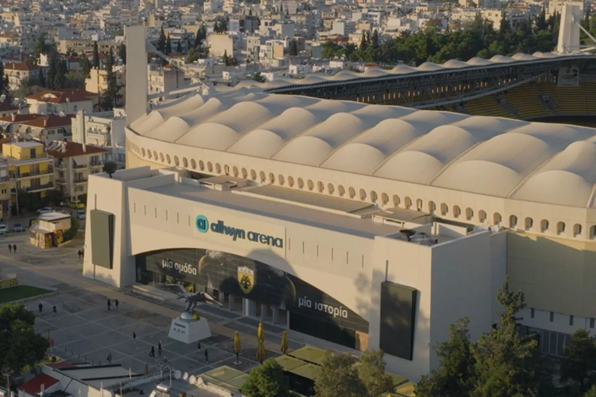 Η Allwyn Arena είναι εδώ! Ολοκληρώθηκε το rebranding στο γήπεδο της ΑΕΚ